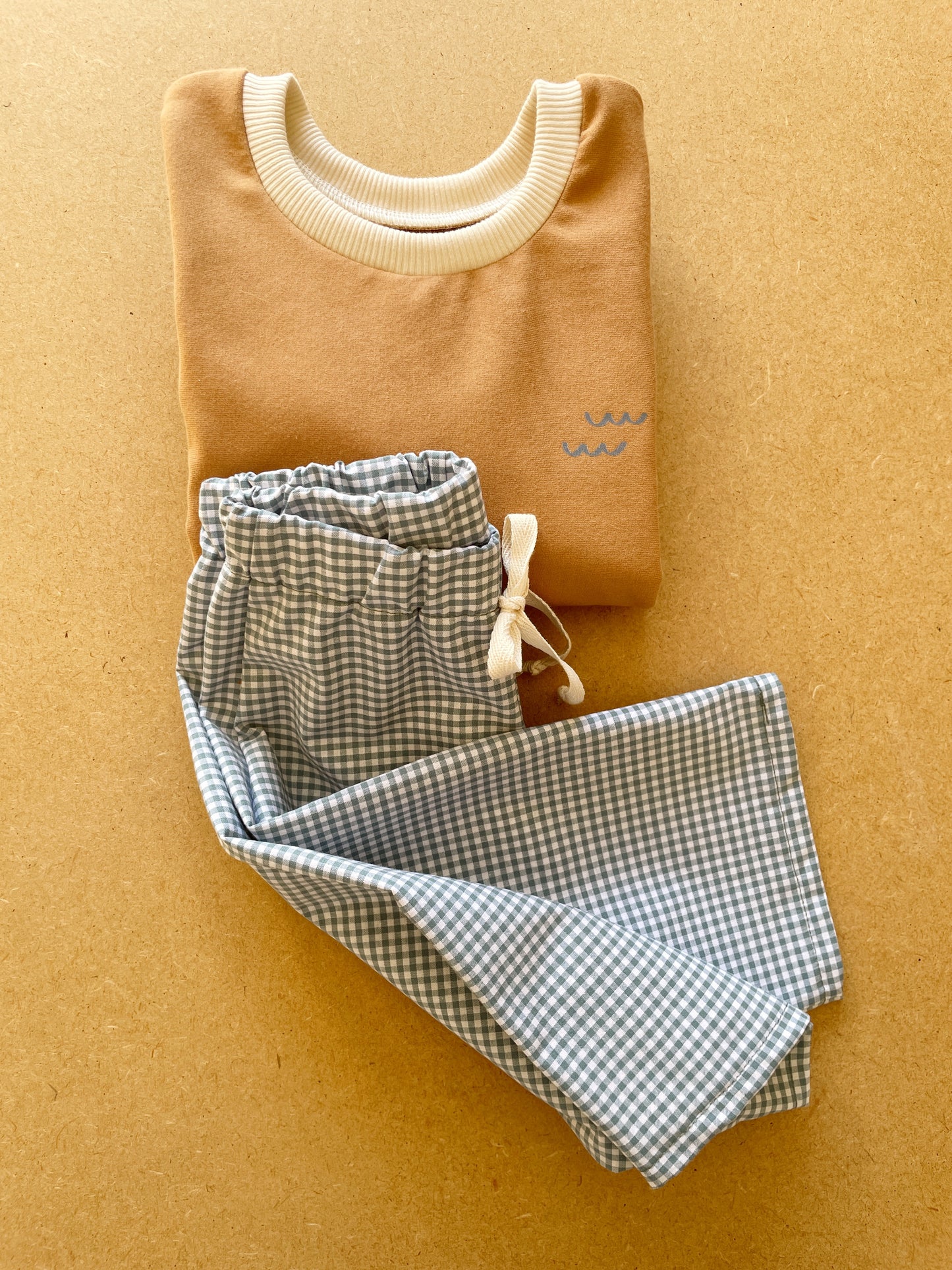 Félix, le pantalon bébé et enfant  (0-6 ans) "Vichy Vert d'eau" Ma boutique