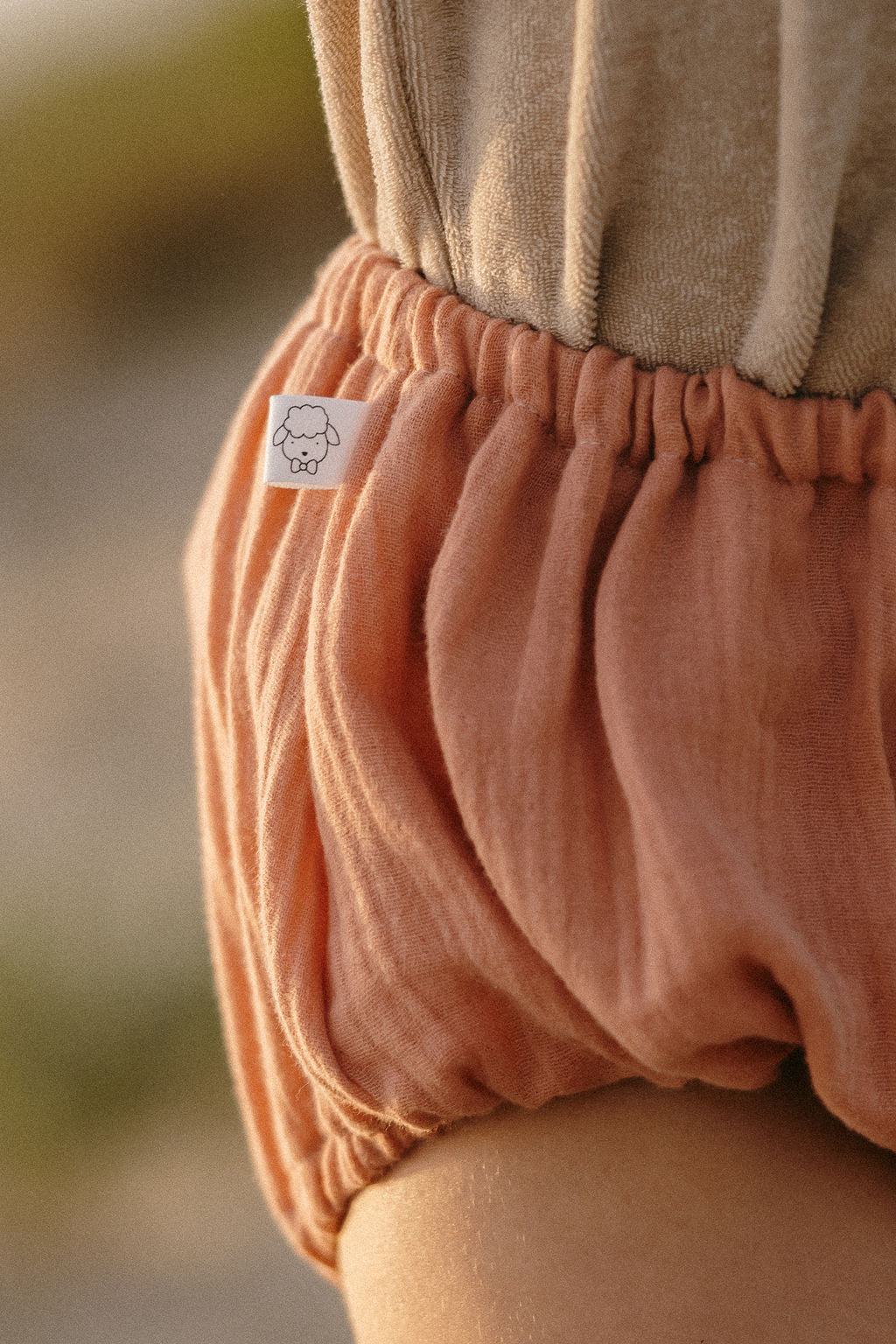 Capucine, la culotte bouffante bébé et enfant (0-4 ans) "double gaze de coton Vieux Rose"