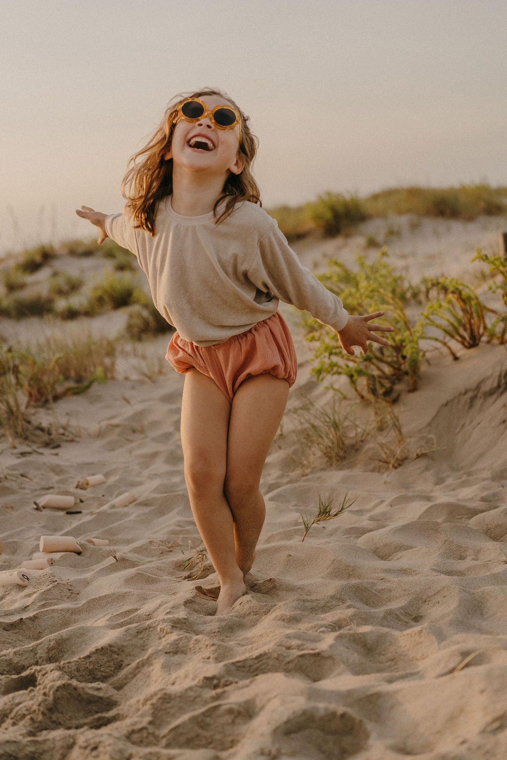 Capucine, la culotte bouffante bébé et enfant (0-4 ans) "double gaze de coton Vieux Rose"